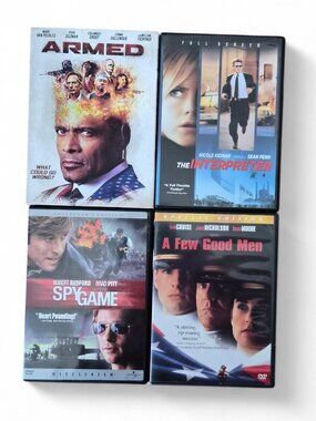 Lot of 4 Action Drama Movies A Few Good Men, Armed, Spy Game, The Interpreter